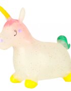 Ikonka Jumper gonflabil pentru copii Unicorn din cauciuc moale si flexibil dimensiune 47 x 60 x 22cm cu pompa inclusa