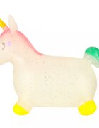 Ikonka Jumper gonflabil pentru copii Unicorn din cauciuc moale si flexibil dimensiune 47 x 60 x 22cm cu pompa inclusa