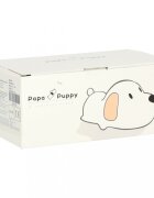 Ikonka Lampa de noptiera pentru copii white Dog realizata din silicon cu 2 moduri de iluminare cronometru baterie 1200 mAh usb dimensiune 15 x 11 x 10 cm
