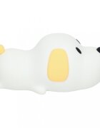 Ikonka Lampa de noptiera pentru copii white Dog realizata din silicon cu 2 moduri de iluminare cronometru baterie 1200 mAh usb dimensiune 15 x 11 x 10 cm