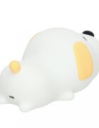 Ikonka Lampa de noptiera pentru copii white Dog realizata din silicon cu 2 moduri de iluminare cronometru baterie 1200 mAh usb dimensiune 15 x 11 x 10 cm