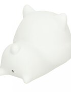 Ikonka Lampa de noptiera pentru copii white Kitty realizata din silicon cu 2 moduri de iluminare cronometru baterie 1200 mAh usb dimensiune 15 x 11 x 10 cm