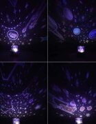 Ikonka Lampa de veghe pentru copii Rabbit dimensiune 12 x 16.5 cm rotativa cu telecomanda 6 melodii tematice lumina led si 6 seturi de folii interschimbabile