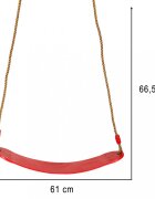 Ikonka Leagan clasic de gradina pentru copii red cu franghii impletite reglabile inele metalice