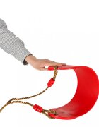 Ikonka Leagan clasic de gradina pentru copii red cu franghii impletite reglabile inele metalice