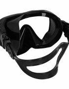 Ikonka Masca de snorkeling cu vedere 180 sticla securizata si Tub respirator cu sistem dry top anti-aburire Black