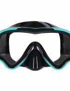 Ikonka Masca de snorkeling cu vedere 180 sticla securizata si Tub respirator cu sistem dry top anti-aburire BlueBlack
