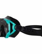 Ikonka Masca de snorkeling cu vedere 180 sticla securizata si Tub respirator cu sistem dry top anti-aburire BlueBlack