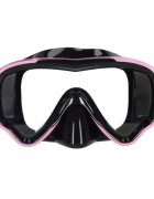 Ikonka Masca de snorkeling cu vedere 180 sticla securizata si Tub respirator cu sistem dry top anti-aburire Pink