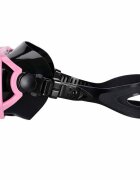 Ikonka Masca de snorkeling cu vedere 180 sticla securizata si Tub respirator cu sistem dry top anti-aburire Pink