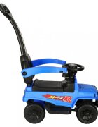 Ikonka Masinuta de impins pentru copii cu maner si bara de siguranta detasabile cu sunete si lumini dimensiune 46.5 x 40 x 60 x 92 cm Sport Blue