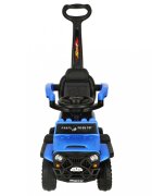 Ikonka Masinuta de impins pentru copii cu maner si bara de siguranta detasabile cu sunete si lumini dimensiune 46.5 x 40 x 60 x 92 cm Sport Blue