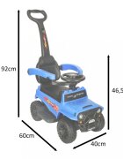 Ikonka Masinuta de impins pentru copii cu maner si bara de siguranta detasabile cu sunete si lumini dimensiune 46.5 x 40 x 60 x 92 cm Sport Blue