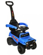 Ikonka Masinuta de impins pentru copii cu maner si bara de siguranta detasabile cu sunete si lumini dimensiune 46.5 x 40 x 60 x 92 cm Sport Blue
