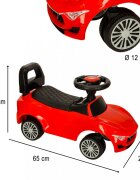 Ikonka Masinuta pentru copii fara pedale Red Baby Car cu sunete si lumini spatar inalt cu posibilitatea de impingere spatiu de depozitare 3-6 ani greutate maxima admisa 30 kg