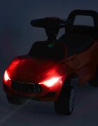 Ikonka Masinuta pentru copii fara pedale Red Baby Car cu sunete si lumini spatar inalt cu posibilitatea de impingere spatiu de depozitare 3-6 ani greutate maxima admisa 30 kg