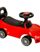 Ikonka Masinuta pentru copii fara pedale Red Baby Car cu sunete si lumini spatar inalt cu posibilitatea de impingere spatiu de depozitare 3-6 ani greutate maxima admisa 30 kg