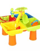 Ikonka Masuta de activitati multicolor pentru joaca cu apa si nisip include 24 accesorii dimensiune 45 x 45 x 37 cm