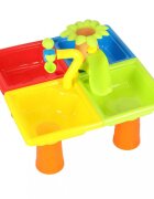 Ikonka Masuta de activitati multicolor pentru joaca cu apa si nisip include 24 accesorii dimensiune 45 x 45 x 37 cm