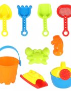 Ikonka Masuta de activitati multicolor pentru joaca cu apa si nisip include 24 accesorii dimensiune 45 x 45 x 37 cm