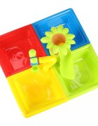 Ikonka Masuta de activitati multicolor pentru joaca cu apa si nisip include 24 accesorii dimensiune 45 x 45 x 37 cm