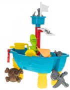 Ikonka Masuta de joaca pentru apa si nisip pentru copii Corabia Piratilor Blue cu 25 elemente