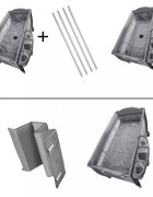 Ikonka Patut de calatorie multifunctional pentru copii pliabil pe doua nivele cadru stabil din aluminiu accesorii incluse cu saltea 60 x 120 x 1cm si geanta de depozitare inclusa