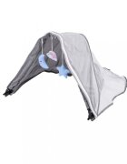 Ikonka Patut de calatorie multifunctional pentru copii pliabil pe doua nivele cadru stabil din aluminiu accesorii incluse cu saltea 60 x 120 x 1cm si geanta de depozitare inclusa