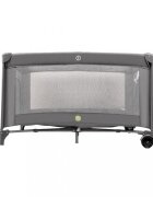 Ikonka Patut pliabil de calatorie Grey pentru copii cadru din aluminiu picioare antiderapante si roti cu blocare buzunar lateral pentru depozitare saltea pliabila inclusa