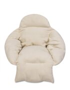 Ikonka Perna pentru leagan design elegant cu extensii pentru coapse si cap dimensiune XXL 64 x 56 x 66 cm Ecru