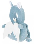 Ikonka Pernuta protectie spate si cap pentru copii in forma de rucsacel cu bretele si Ham pentru invatarea mersului dimensiune 30 x 20 x 4 cm Blue Bat
