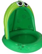 Ikonka Piscina gonflabila cu umbrar 101 cm Broscuta Verde