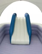 Ikonka Piscina gonflabila de gradina pentru copii BlueGreen din PVC rezisten cu tobogan parasolar impermeabil furtun de drenaj capacitate 1028 L