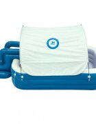 Ikonka Piscina gonflabila de gradina pentru copii BlueGreen din PVC rezisten cu tobogan parasolar impermeabil furtun de drenaj capacitate 1028 L