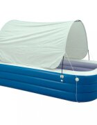 Ikonka Piscina gonflabila de gradina pentru copii BlueGreen din PVC rezisten cu tobogan parasolar impermeabil furtun de drenaj capacitate 1028 L
