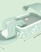 Ikonka Piscina gonflabila de gradina pentru copii cu tobogan baldachin si pompa electrica inclusa dimensiune 262 x 175 x 60 cm