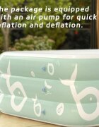 Ikonka Piscina gonflabila de gradina pentru copii cu tobogan baldachin si pompa electrica inclusa dimensiune 262 x 175 x 60 cm