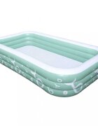 Ikonka Piscina gonflabila de gradina pentru copii cu tobogan baldachin si pompa electrica inclusa dimensiune 262 x 175 x 60 cm