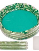 Ikonka Piscina gonflabila pentru copii cu 3 inele 150 cm Leaves
