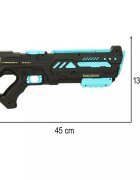Ikonka Pistol cu apa pentru copii cu efecte sonore incarcare USB Raza de tragere 10 metri rezervor 200 ml 45 x 13.5 cm Blue Black
