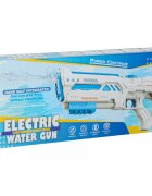 Ikonka Pistol cu apa pentru copii cu efecte sonore incarcare USB Raza de tragere 10 metri rezervor 200 ml 45 x 13.5 cm Blue Black