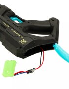 Ikonka Pistol cu apa pentru copii cu efecte sonore incarcare USB Raza de tragere 10 metri rezervor 200 ml 45 x 13.5 cm Blue Black