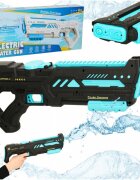 Ikonka Pistol cu apa pentru copii cu efecte sonore incarcare USB Raza de tragere 10 metri rezervor 200 ml 45 x 13.5 cm Blue Black