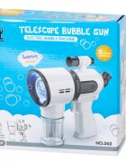 Ikonka Pistol telescopic pentru baloane de sapun cu 2 rezerve de lichid White
