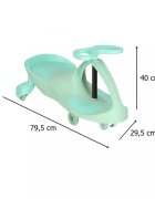 Ikonka Plasmacar gravitational cu LED-uri luminoase Pastel Mint inaltime de la sol pana la sezut 21 cm greutate maxima admisa 50 kg
