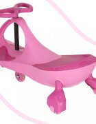 Ikonka Plasmacar gravitational pentru copii cu led-uri luminoase pastel pink inaltime de la sol pana la sezut 21 cm greutate maxima admisa 50 kg