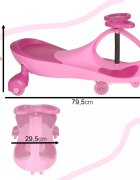 Ikonka Plasmacar gravitational pentru copii cu led-uri luminoase pastel pink inaltime de la sol pana la sezut 21 cm greutate maxima admisa 50 kg