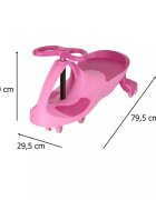 Ikonka Plasmacar gravitational pentru copii cu led-uri luminoase pastel pink inaltime de la sol pana la sezut 21 cm greutate maxima admisa 50 kg