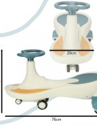 Ikonka PlasmaCar pentru copii fara pedale cu efecte sonore si luminoase led albastrualb pana la maxim de 100 kg dimensiune 76 x 41 x 29 cm