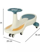 Ikonka PlasmaCar pentru copii fara pedale cu efecte sonore si luminoase led albastrualb pana la maxim de 100 kg dimensiune 76 x 41 x 29 cm
